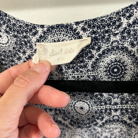 Altar’d State Navy/White Mini Boho Print Swing Dress Size Medium - Picture 3 of 6